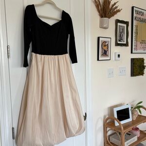 A New Day Black and Cream Bubble Hem Dress